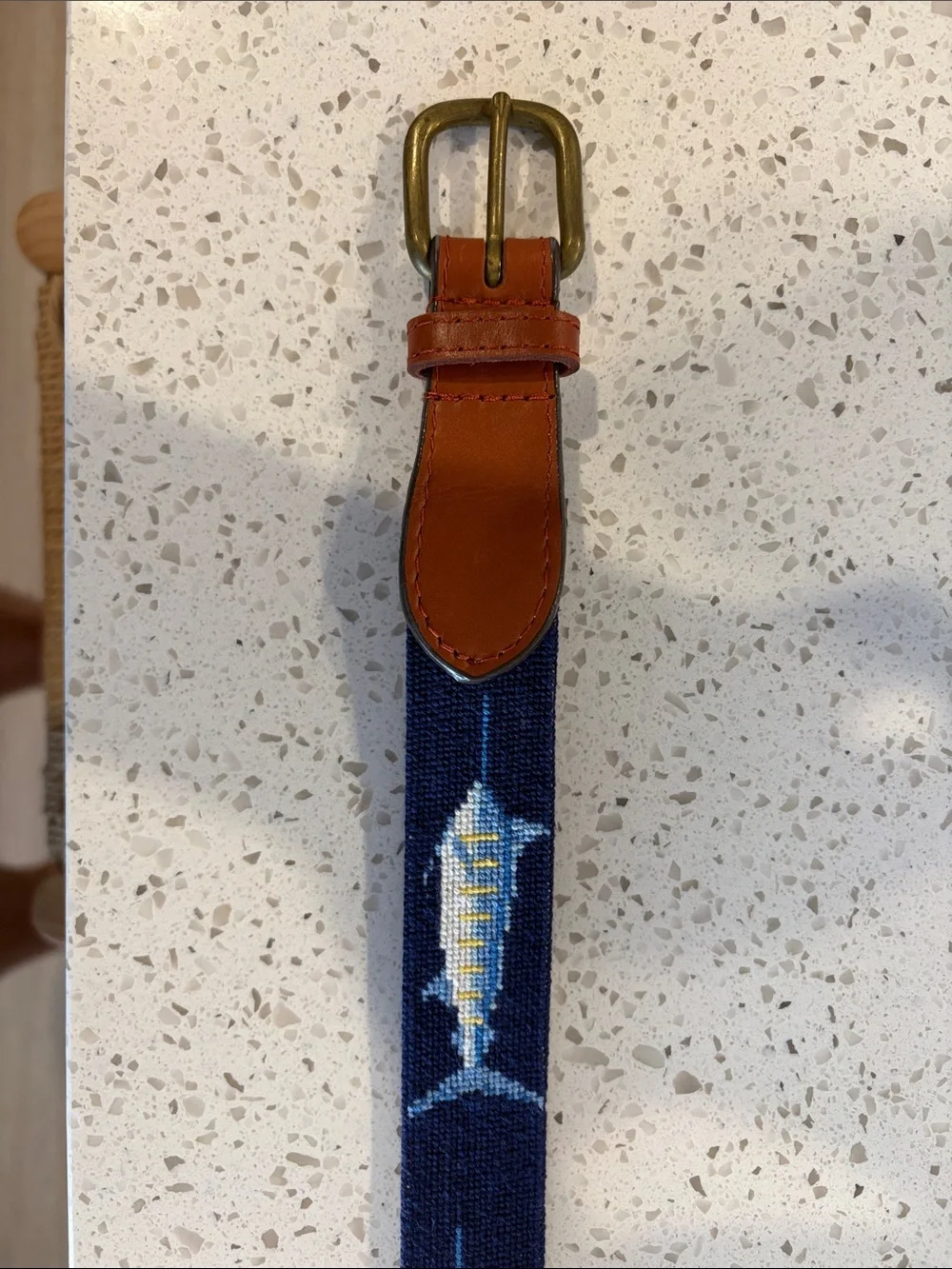 Men's Smathers & Branson Dark Navy Billfish Belt Size 34